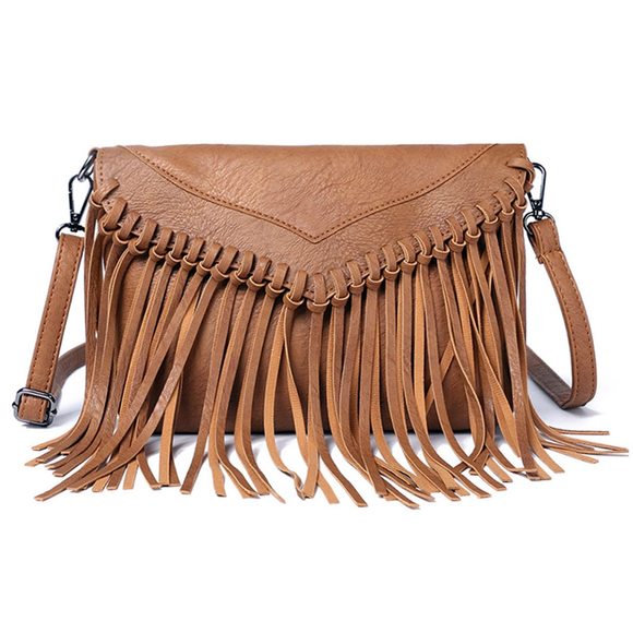 Vintage Fringe Purse Fringe Hobo Bags Vegan Leather Tassel Hiie -_- - Picture 1 of 7